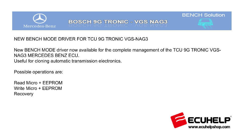 kt200ii New Bench mode driver for TCU 9G Tronic VGS-NAG3