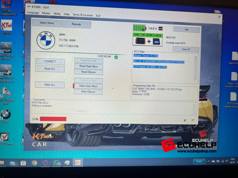 KT200 II Write Edc17c06/cp06 BMW Bench mode