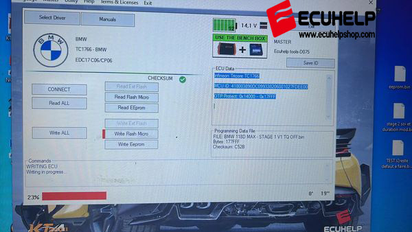 KT200 II Write Edc17c06/cp06 BMW Bench mode-02