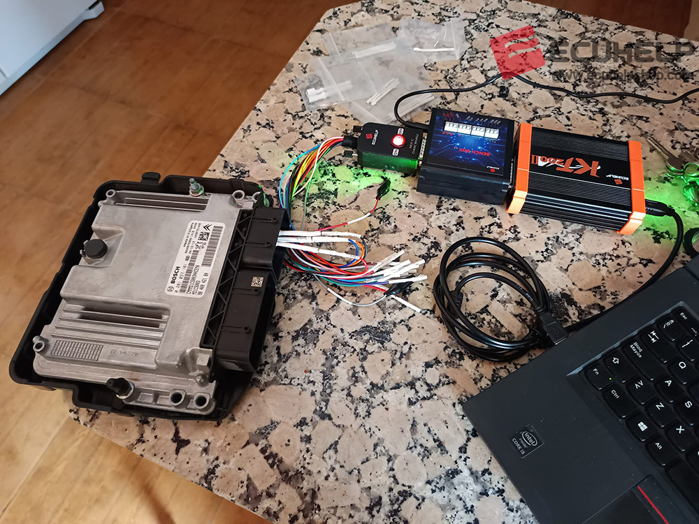 set up the KT200 II with the ECU Bosch MD1CS003 and the computer-01