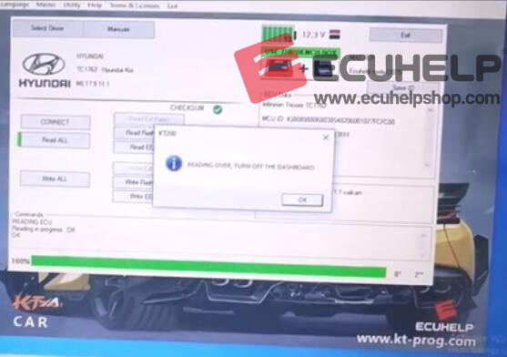 KT200II ECU Programmer Read Hyundai ME17.9.11