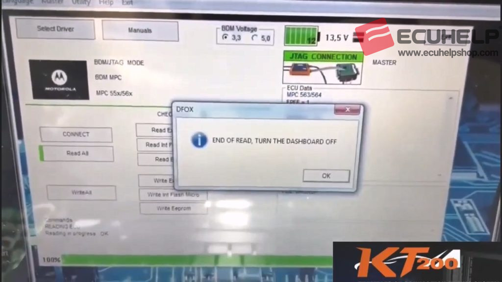 KT200 2 Read MJD 6JF ECU JTAG mode