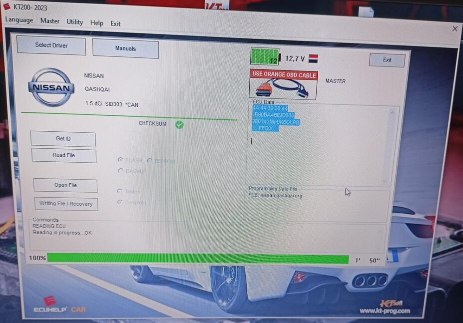 Nissan Qashqai sid303 read write checksum by kt200