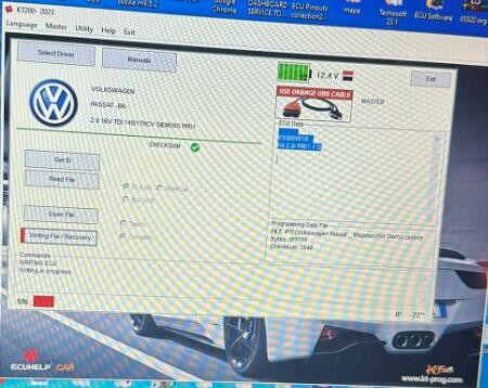 KT200 II write VW Passat B6 2.0 TDI Siemens PPD1.1 via OBD