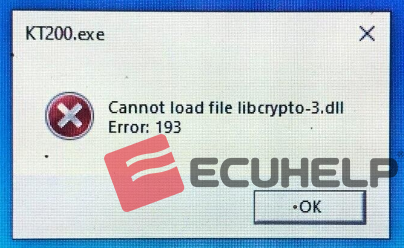 KT200 "Cannot Load File libcrypto-3.dll Error:193