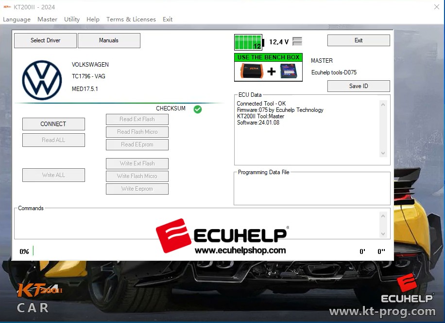 test the ECUHELP KT200II bench box-02