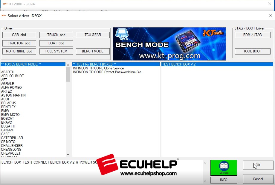 test the ECUHELP KT200II bench box-03