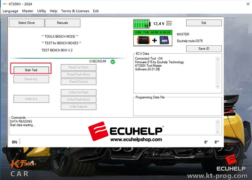 test the ECUHELP KT200II bench box-04