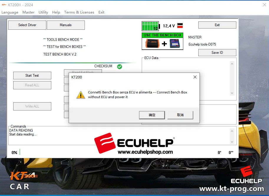 test the ECUHELP KT200II bench box-05