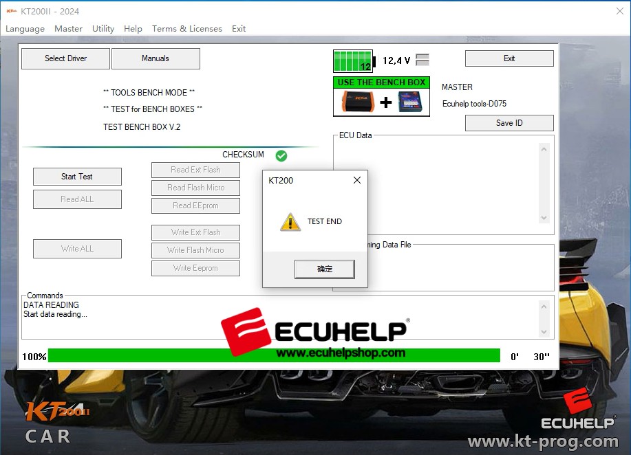 test the ECUHELP KT200II bench box-06